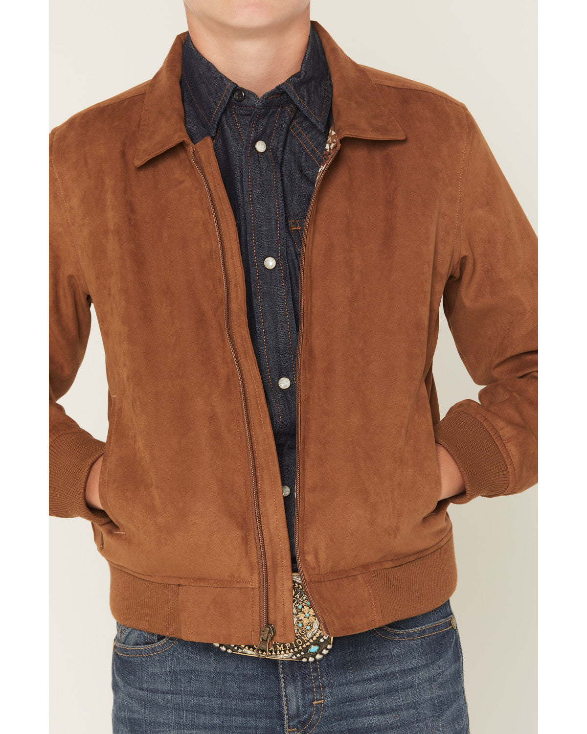 Cody James Boys' Harrington Faux Suede Bomber Jacket