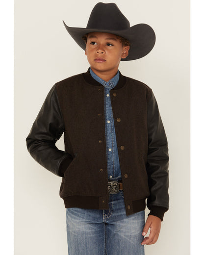 Cody James Boys' Brighton Solid Varsity Jacket