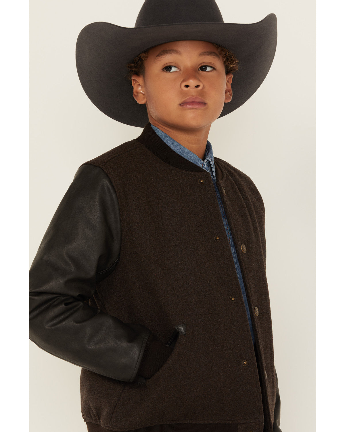 Cody James Boys' Brighton Solid Varsity Jacket