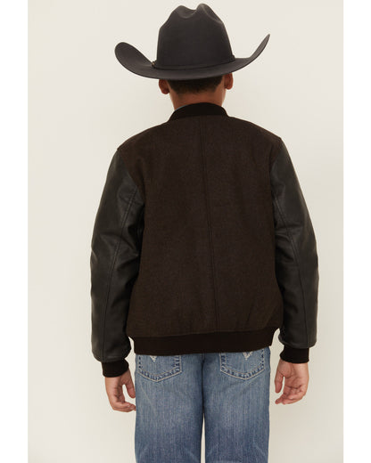 Cody James Boys' Brighton Solid Varsity Jacket