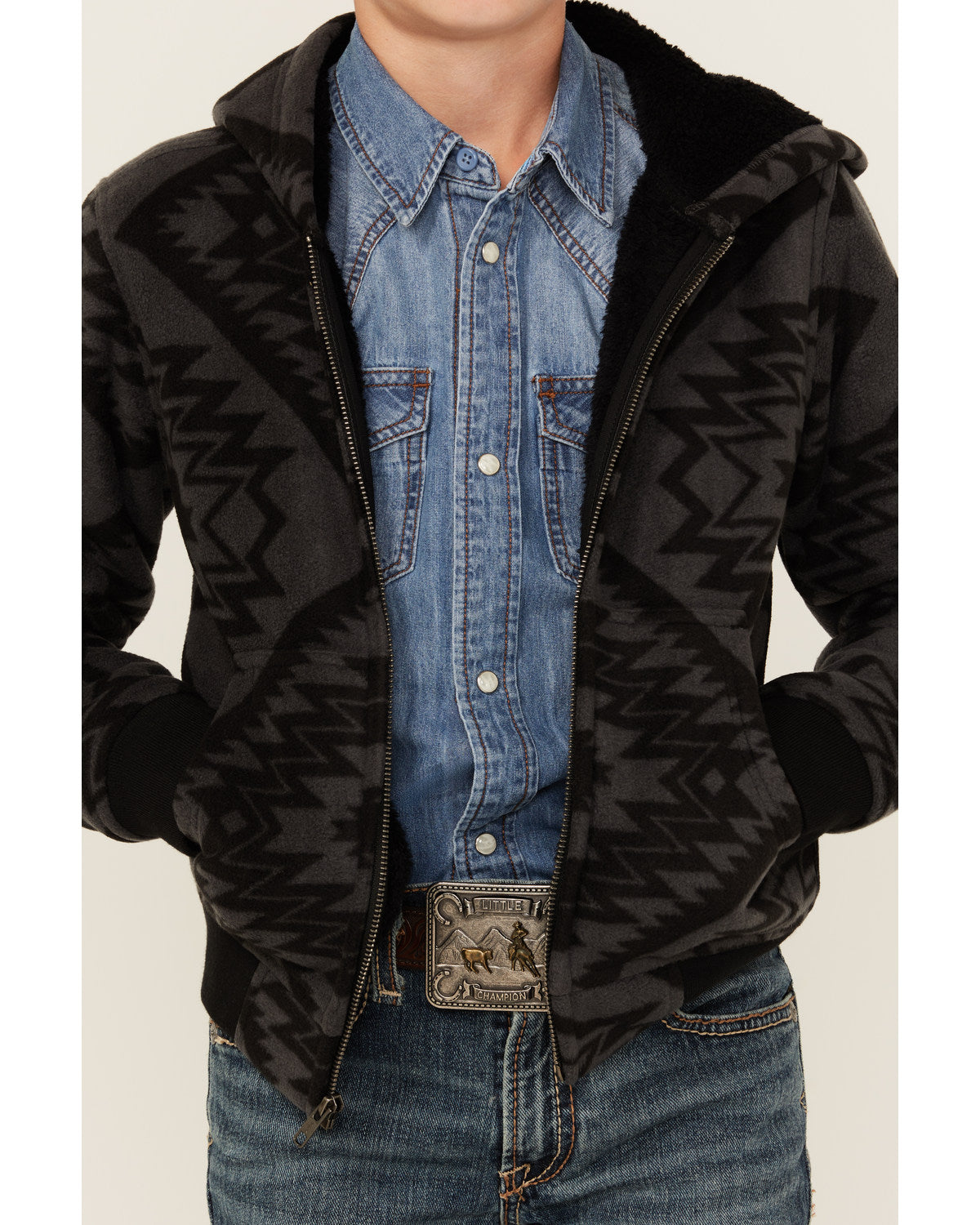 Cody James Boys' Basin Southwestern Print Hooded Jacket