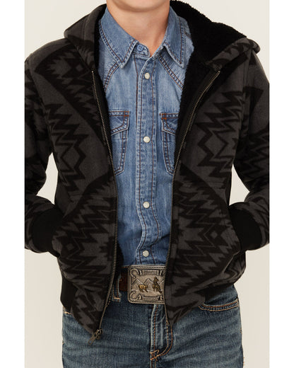 Cody James Boys' Basin Southwestern Print Hooded Jacket