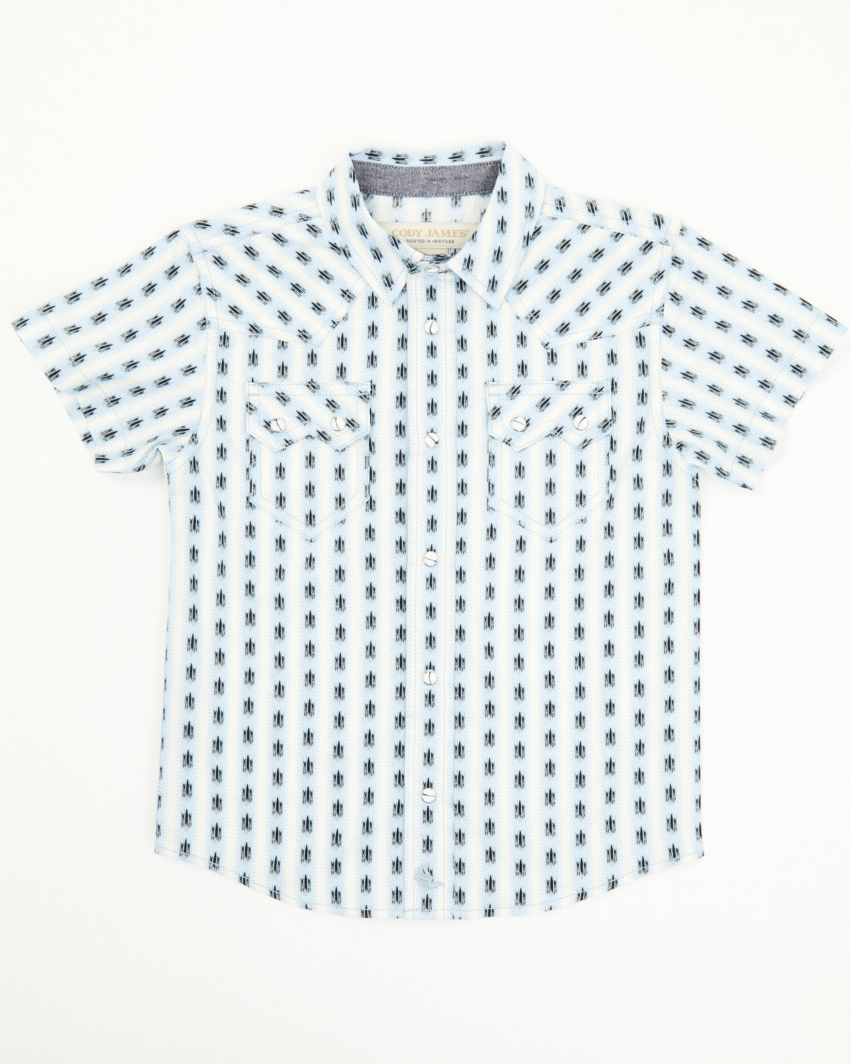 Cody James Toddler Boys' Outlaw Pass Striped Print Short Sleeve Snap W