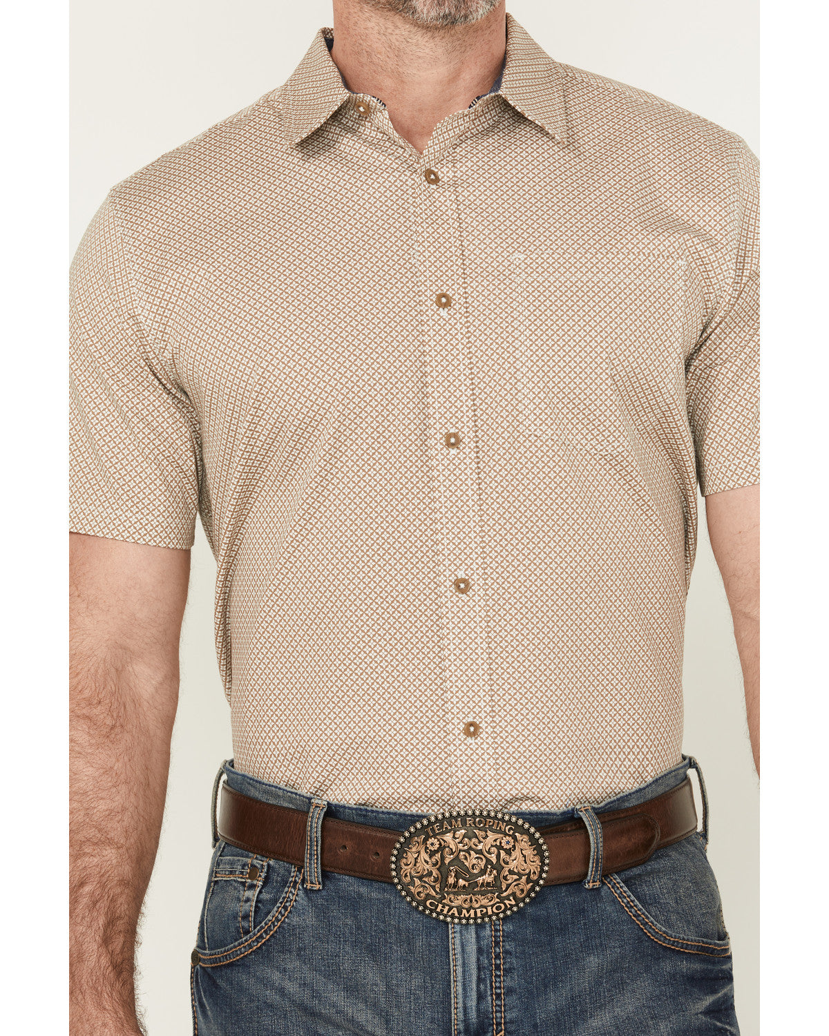 Cody James Men's Grill And Greet Geo Print Short Sleeve Button-Down St