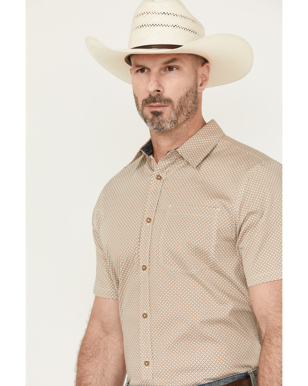 Cody James Men's Grill And Greet Geo Print Short Sleeve Button-Down St