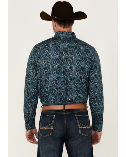 Cody James Men's Lasso Paisley Print Long Sleeve Button-Down Stretch W
