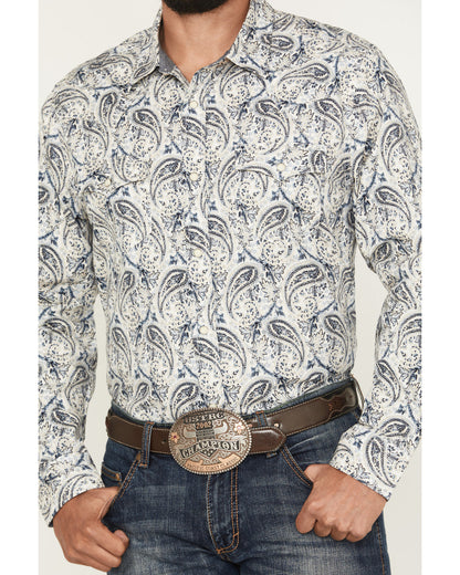 Cody James Men's Rodeo Runway Paisley Print Long Sleeve Snap Shirt