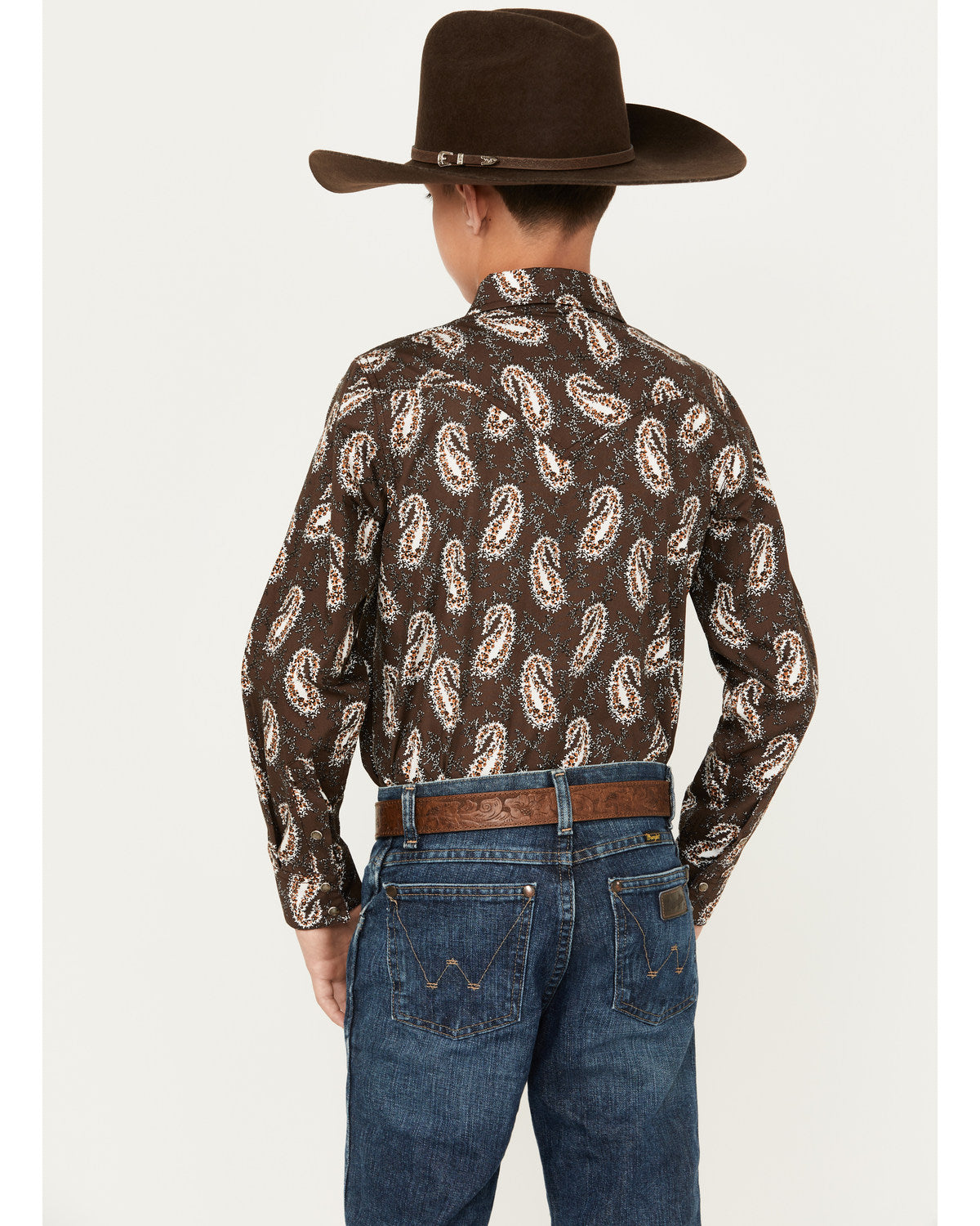 Cody James Boys' Flea Market Paisley Print Long Sleeve Snap Western Sh