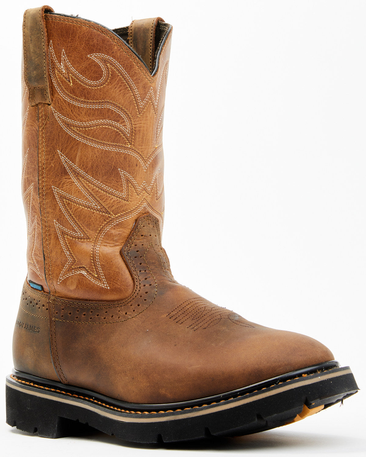 Cody James Men's Mustang Pull-On Waterproof Work Boots - Soft Toe