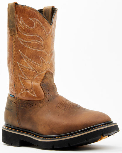 Cody James Men's Mustang Pull-On Waterproof Work Boots - Soft Toe