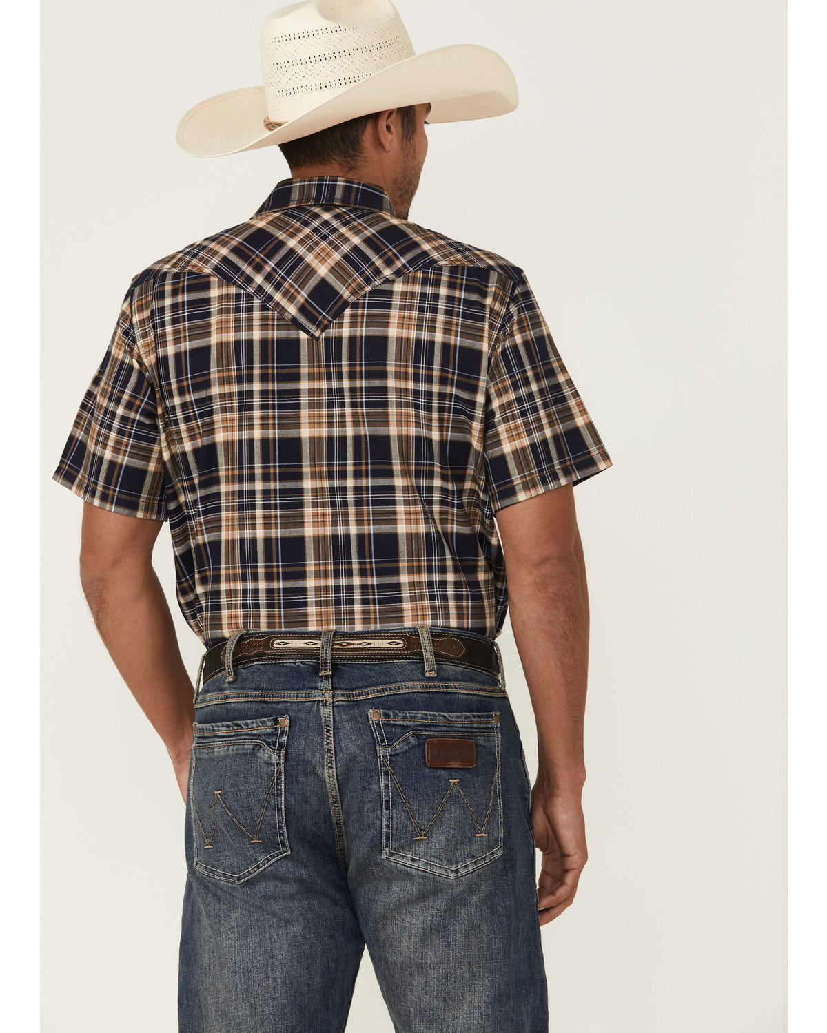 Cody James Men's Rustic Rodeo Plaid Print Short Sleeve Snap Western Sh