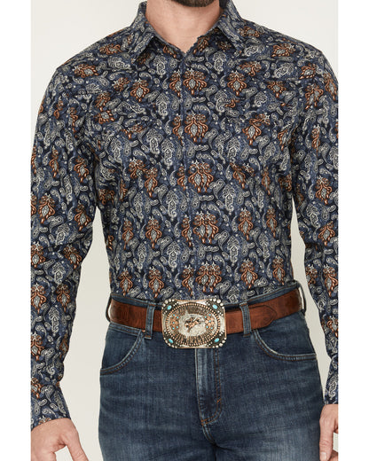 Cody James Men's Rodeo Ritz Paisley Print Long Sleeve Snap Western Shi