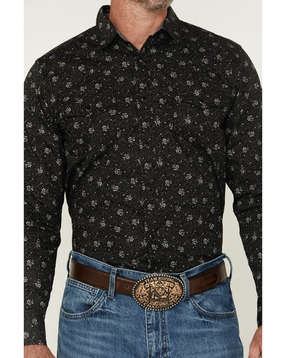 Cody James Men's Saddle Peak Floral Print Long Sleeve Snap Western Shi