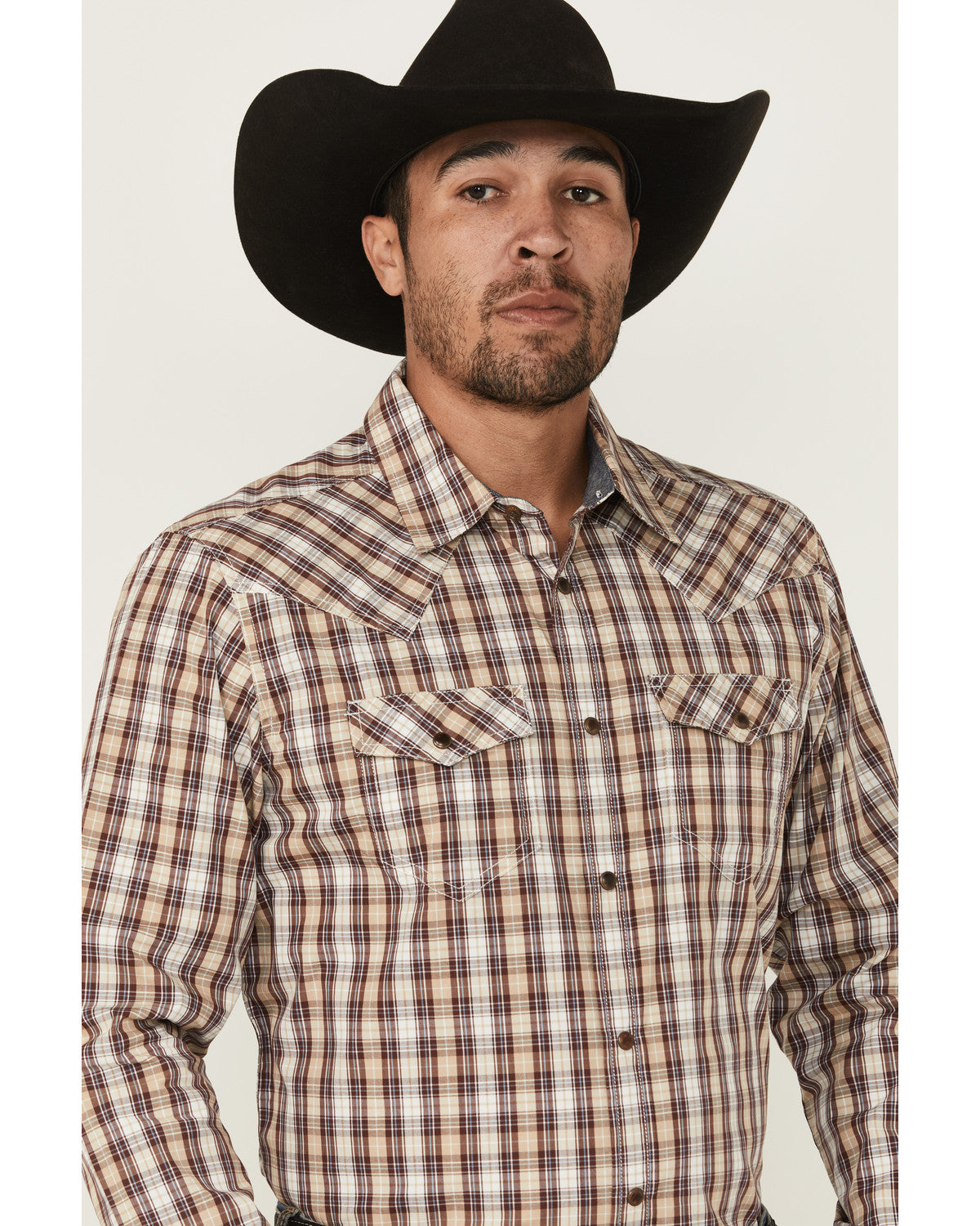 Cody James Men's Bradford Plaid Print Long Sleeve Snap Western Shirt