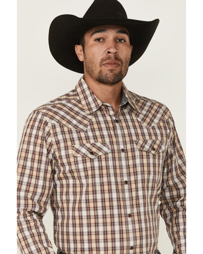 Cody James Men's Bradford Plaid Print Long Sleeve Snap Western Shirt