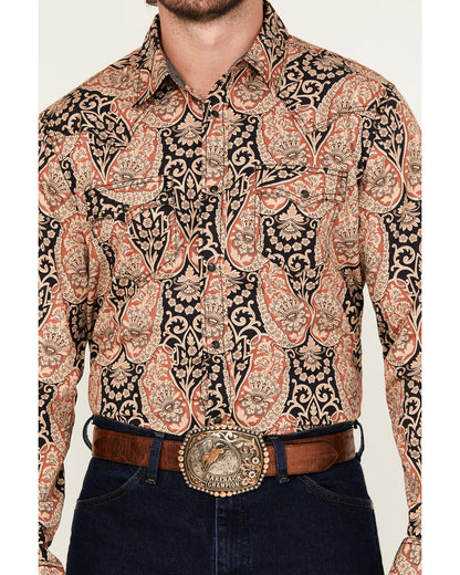 Cody James Men's Graysill Medallion Print Long Sleeve Snap Western Shi