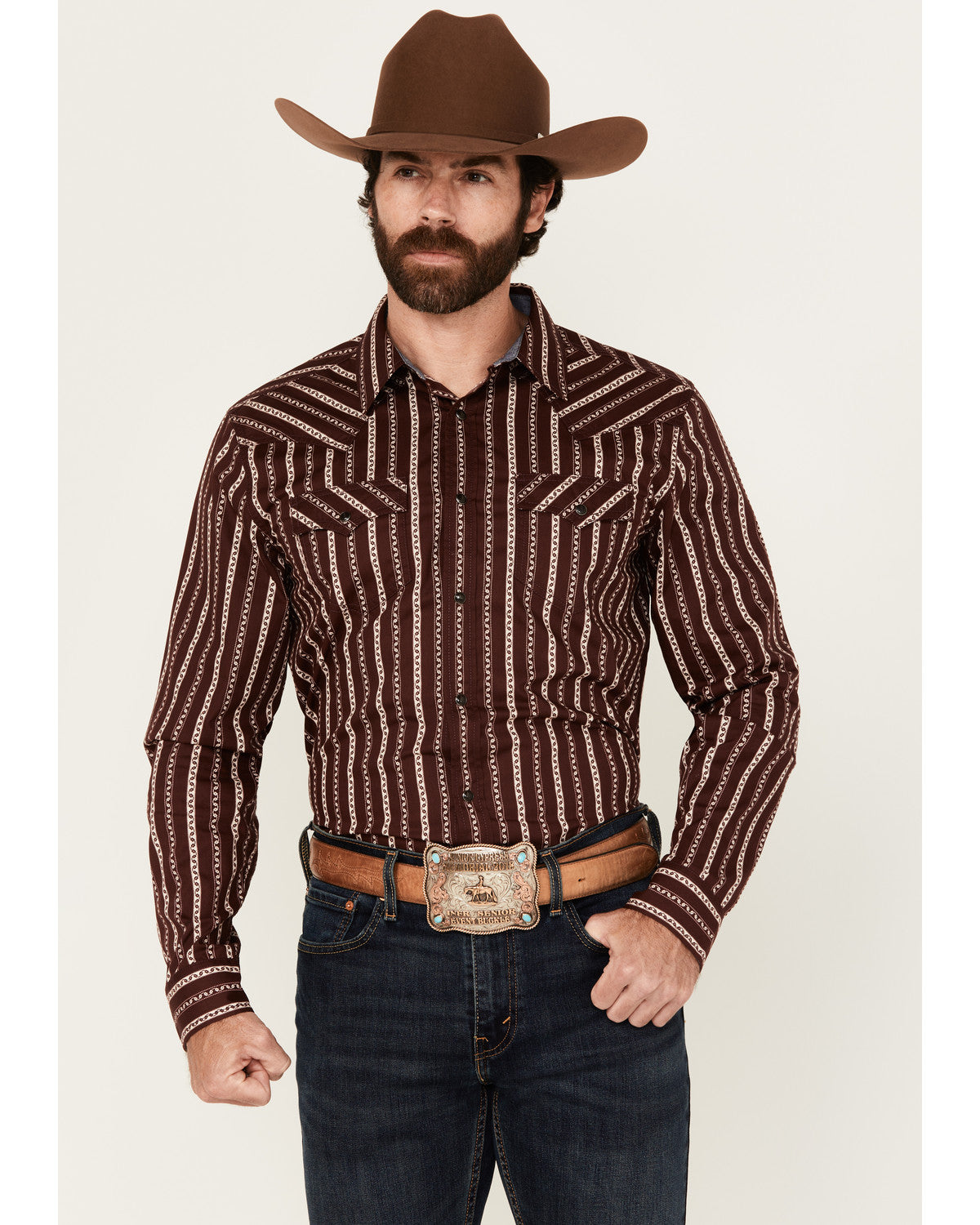 Cody James Men's Hansen Vertical Striped Wallpaper Print Long Sleeve S