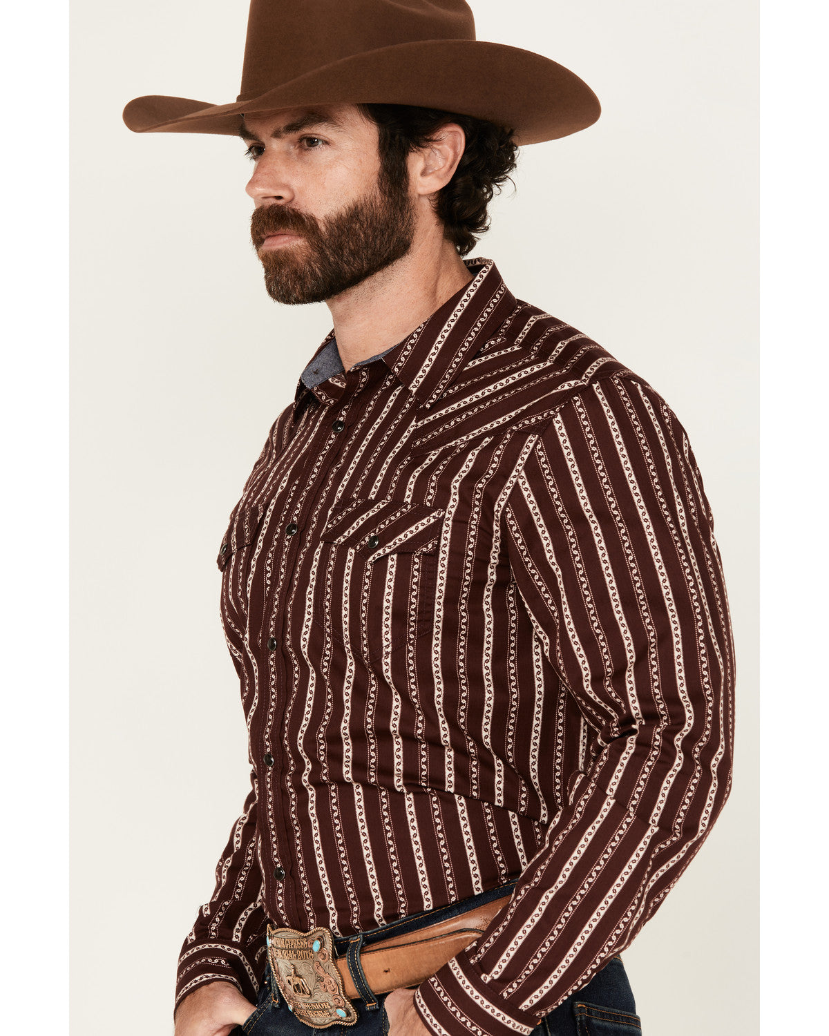 Cody James Men's Hansen Vertical Striped Wallpaper Print Long Sleeve S