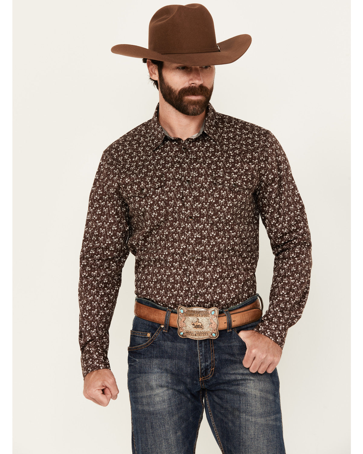 Cody James Men's Garrison Floral Print Long Sleeve Snap Western Shirt