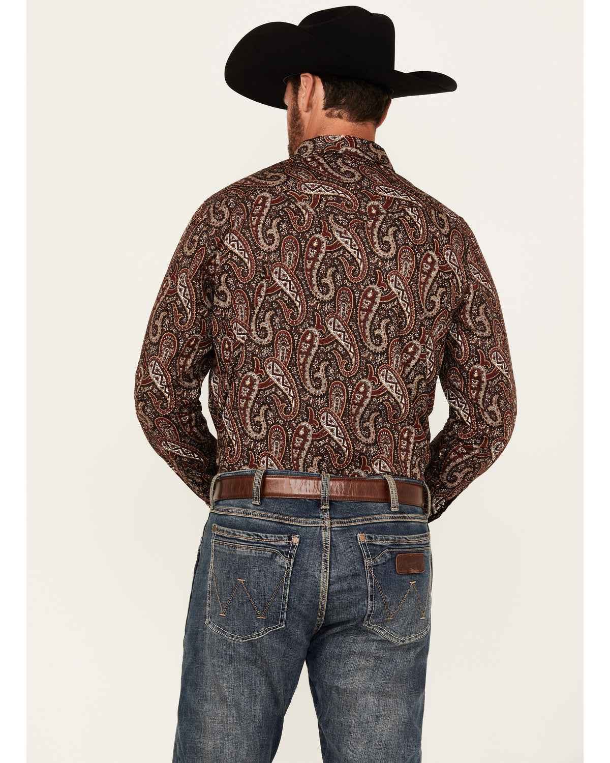Cody James Men's Leo Paisley Print Long Sleeve Snap Western Shirt