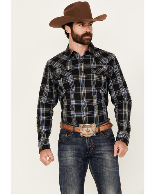 Cody James Men's Irving Plaid Print Long Sleeve Snap Western Shirt