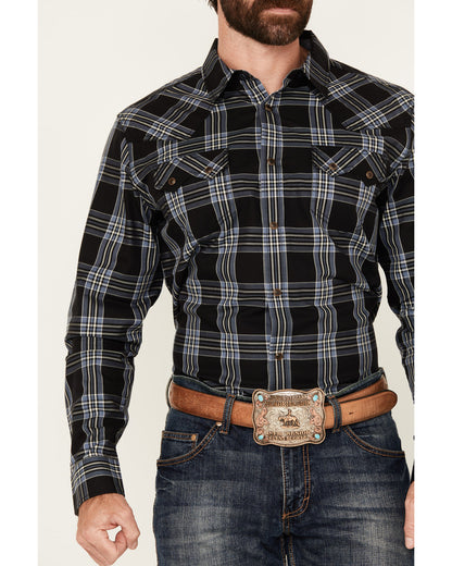 Cody James Men's Irving Plaid Print Long Sleeve Snap Western Shirt