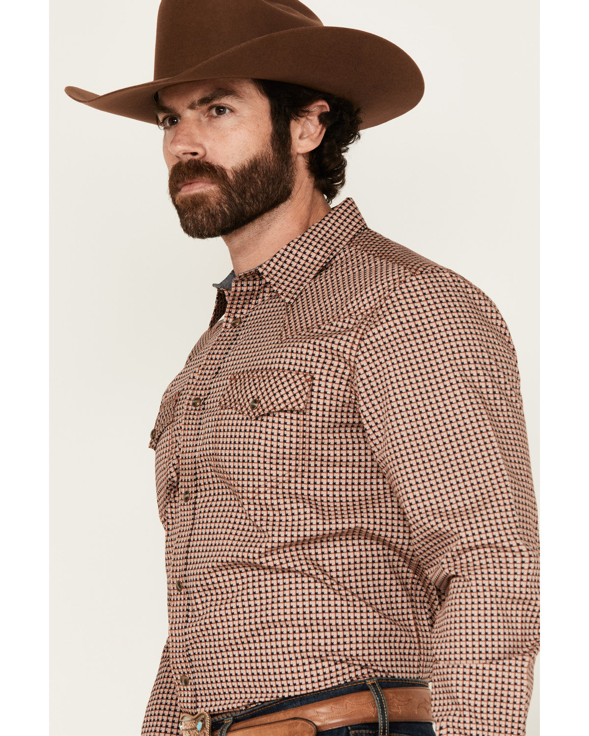 Cody James Men's Ramon Plaid Print Long Sleeve Snap Western Shirt