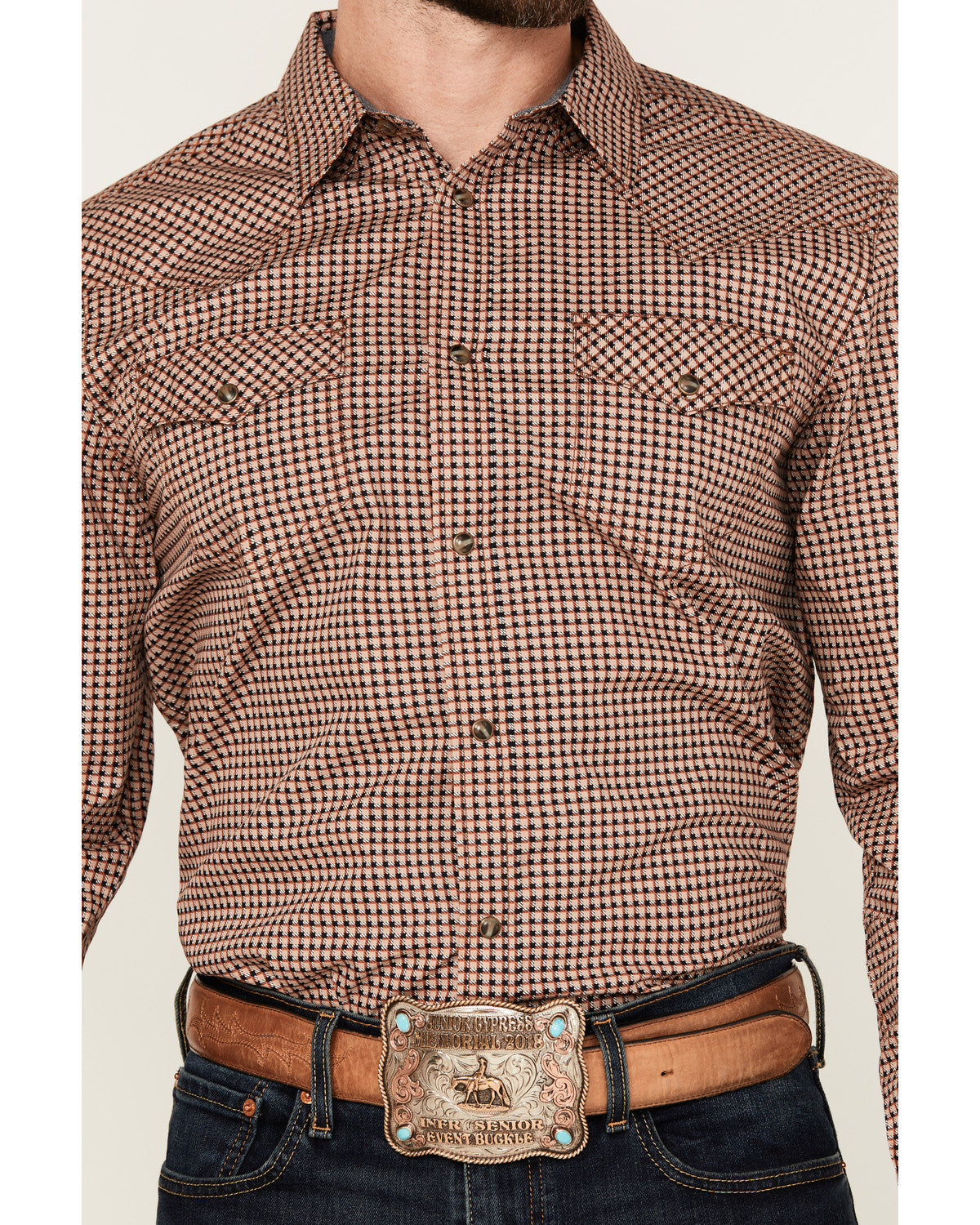 Cody James Men's Ramon Plaid Print Long Sleeve Snap Western Shirt