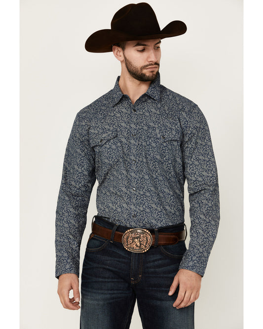 Cody James Men's Grande Floral Print Long Sleeve Pearl Snap Western Sh