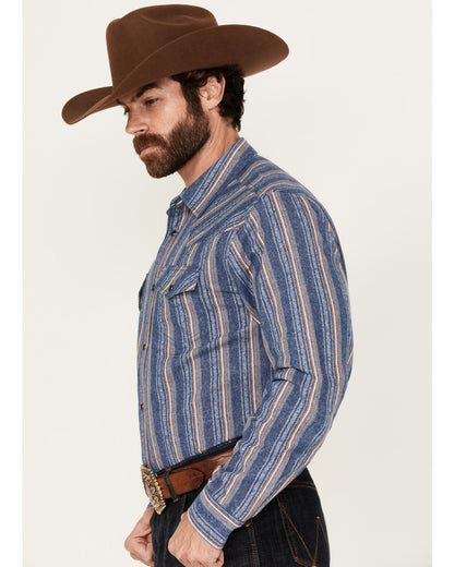 Cody James Men's Alpine Southwestern Striped Long Sleeve Pearl Snap We