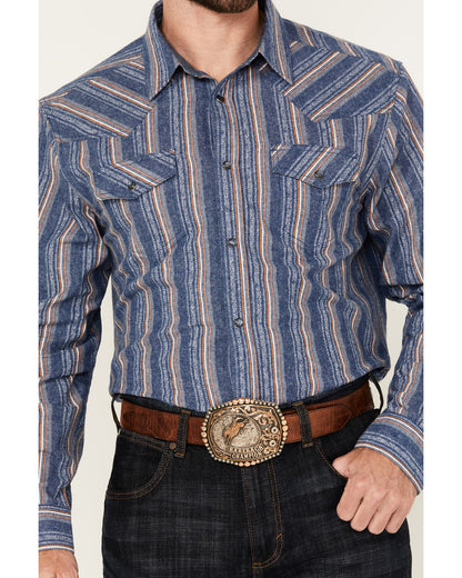 Cody James Men's Alpine Southwestern Striped Long Sleeve Pearl Snap We
