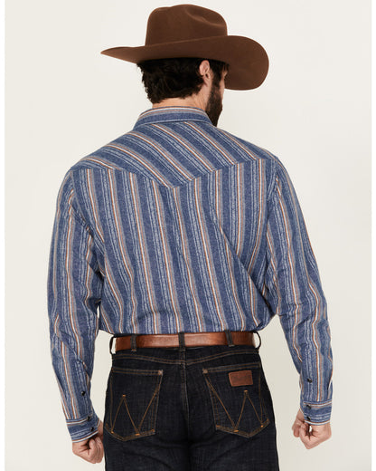 Cody James Men's Alpine Southwestern Striped Long Sleeve Pearl Snap We