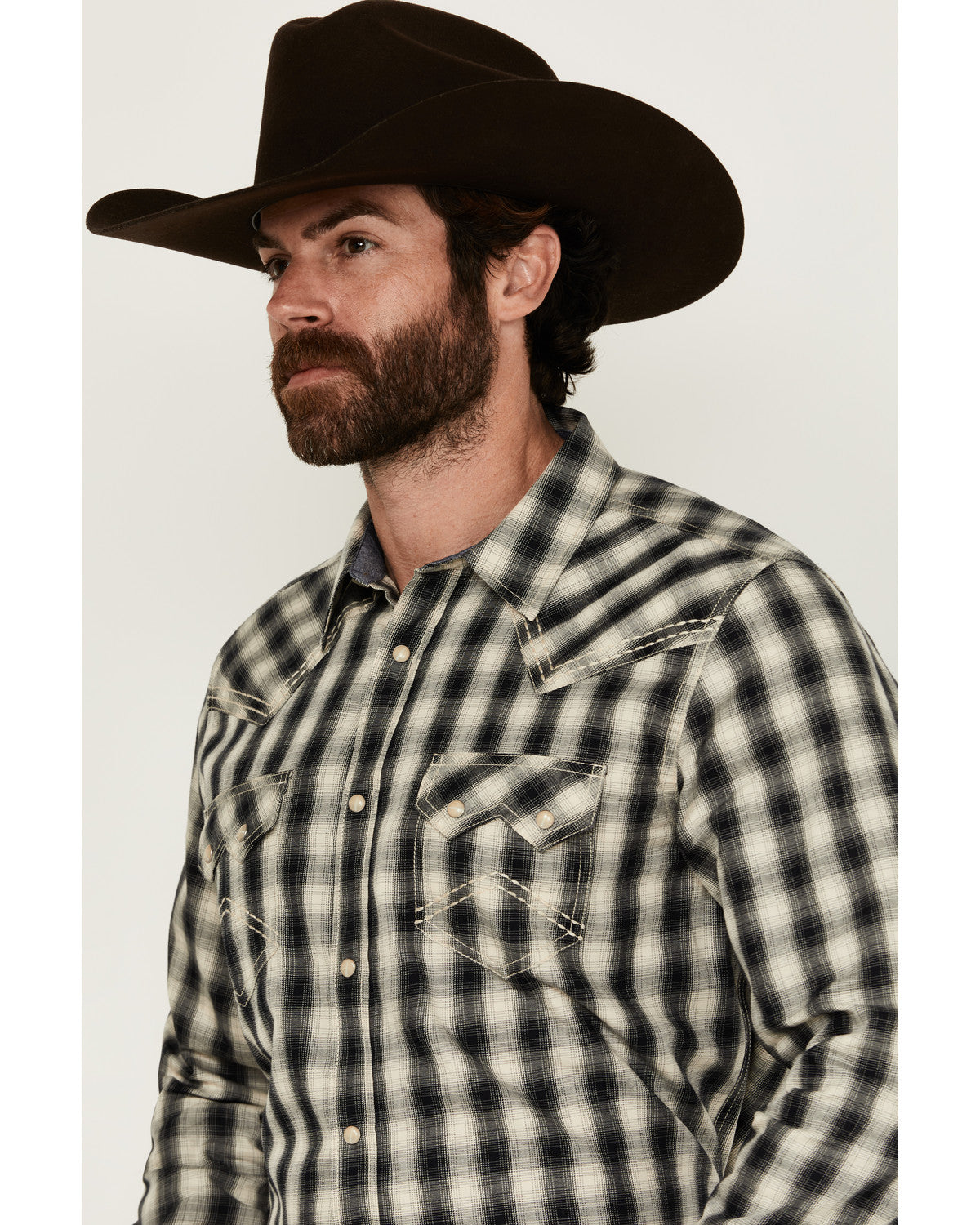 Cody James Men's Rey Plaid Print Long Sleeve Snap Western Shirt