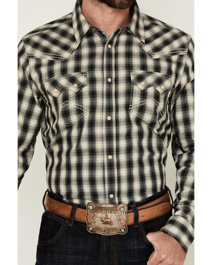 Cody James Men's Rey Plaid Print Long Sleeve Snap Western Shirt