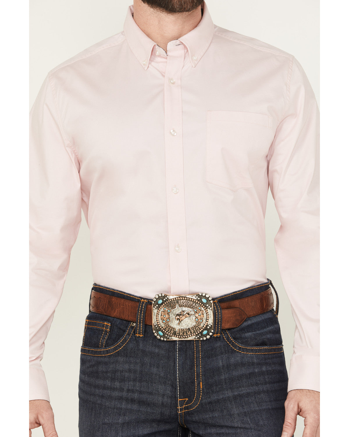 Cody James Men's Performance Twill Solid Long Sleeve Button-Down Stret