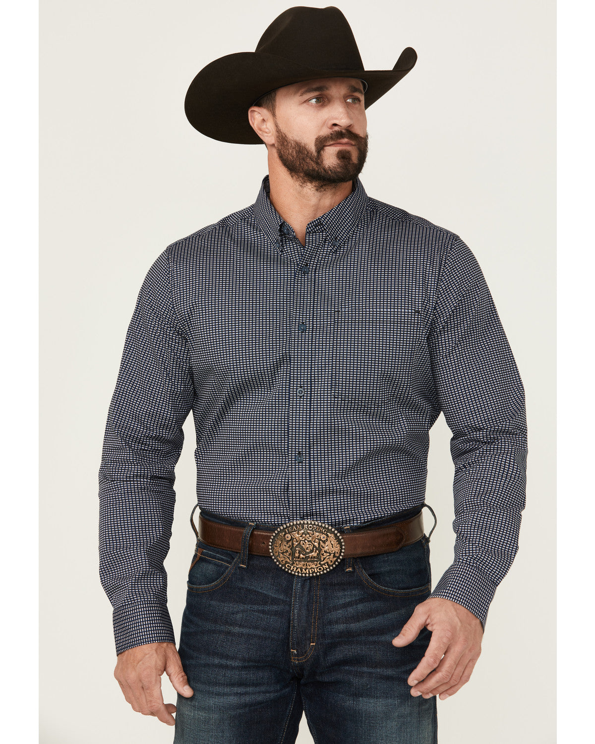 Cody James Men's Chris Geo Print Long Sleeve Button-Down Stretch Weste