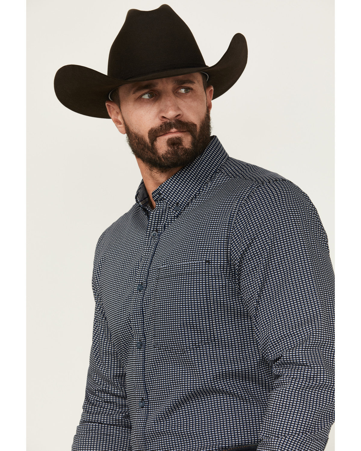 Cody James Men's Chris Geo Print Long Sleeve Button-Down Stretch Weste