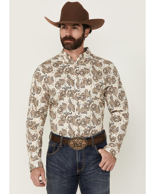 Cody James Men's Kendall Paisley Print Long Sleeve Button-Down Stretch