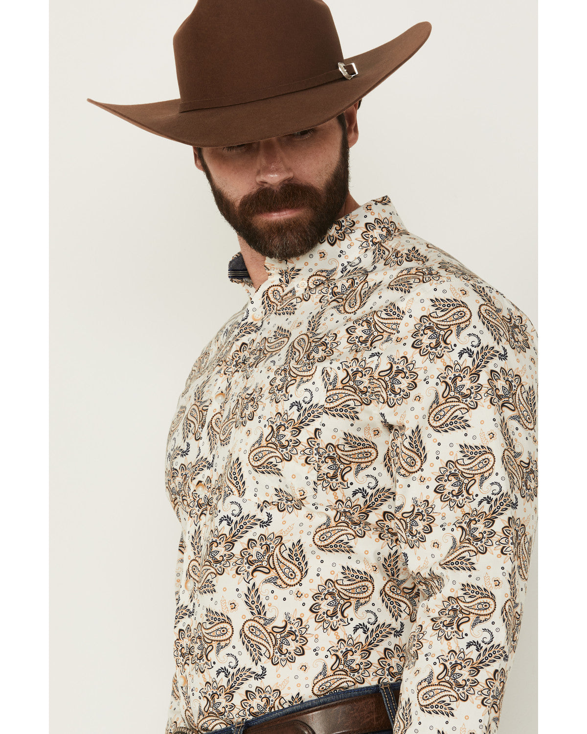 Cody James Men's Kendall Paisley Print Long Sleeve Button-Down Stretch