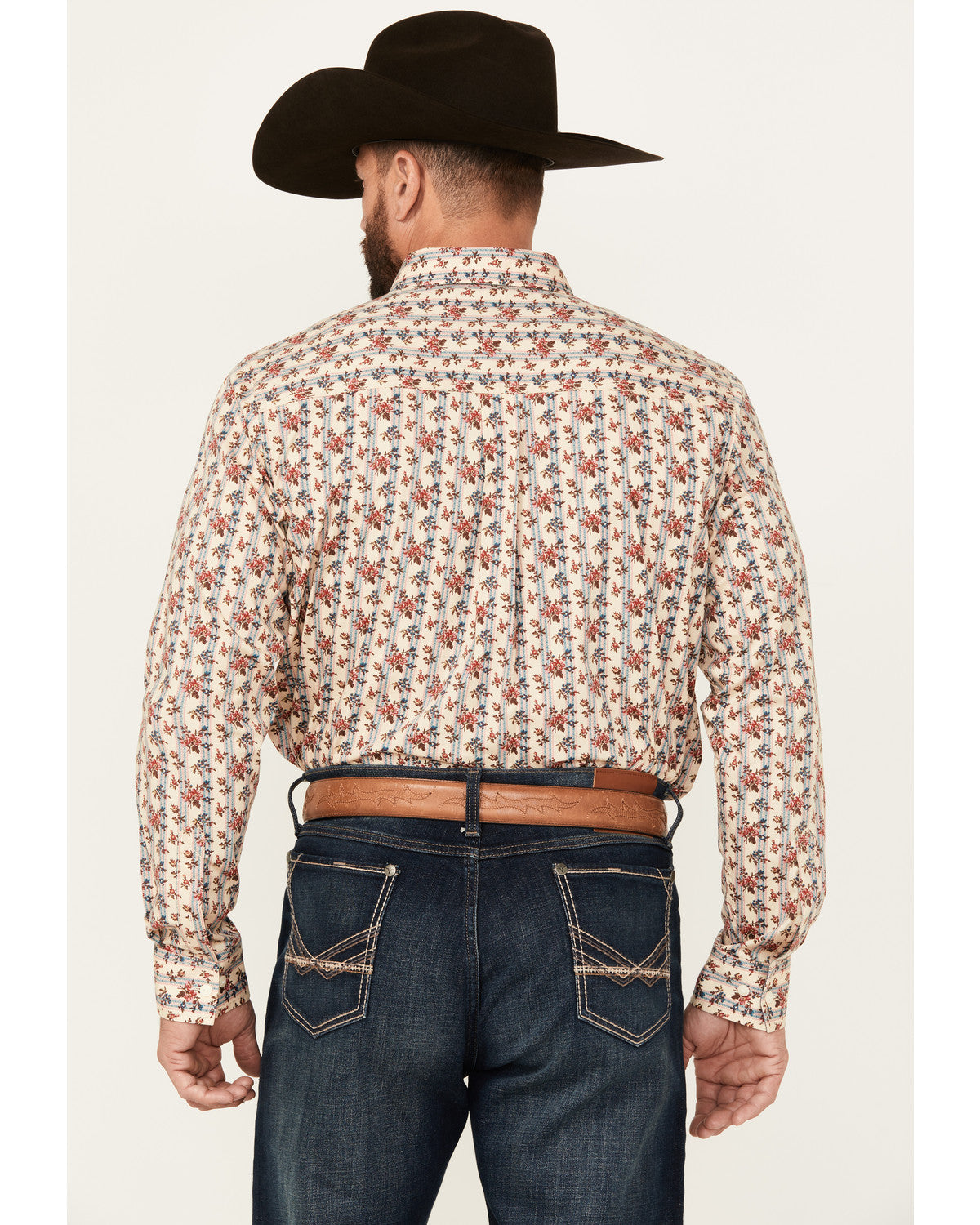Cody James Men's Kenton Floral Striped Long Sleeve Button-Down Stretch