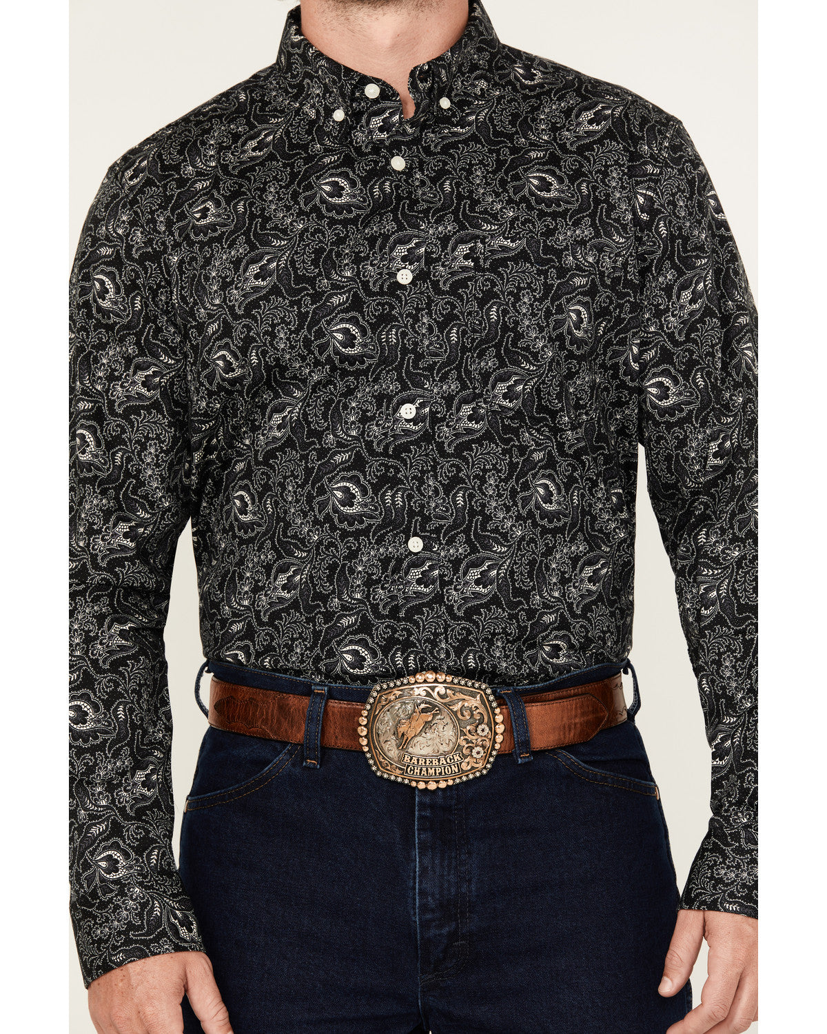 Cody James Men's Parker Paisley Print Long Sleeve Button-Down Stretch
