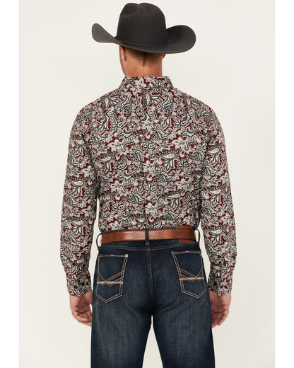 Cody James Men's Max Paisley Print Long Sleeve Button-Down Stretch Wes