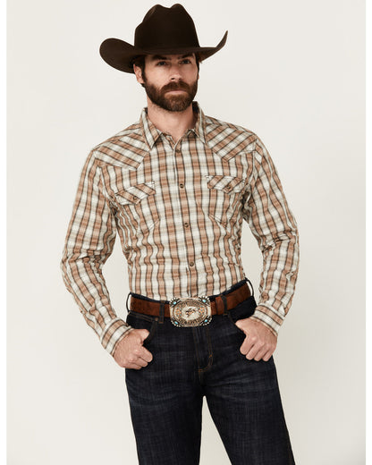 Cody James Men's Last Hurdle Plaid Print Long Sleeve Button-Down Stret