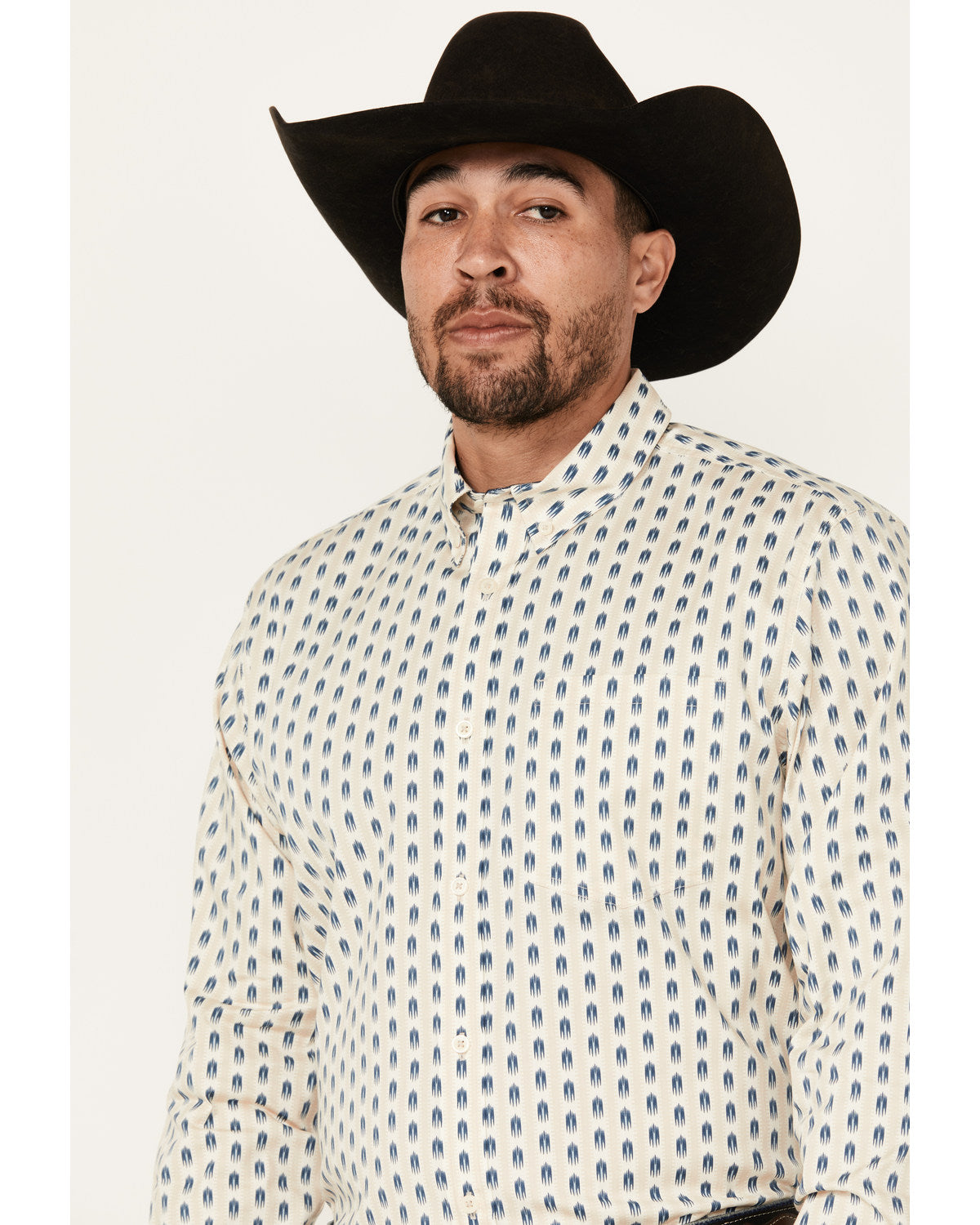 Cody James Men's Gunsmoke Striped Print Long Sleeve Button-Down Stretc