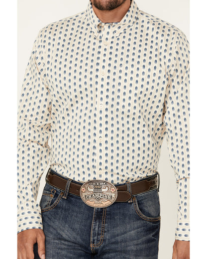 Cody James Men's Gunsmoke Striped Print Long Sleeve Button-Down Stretc