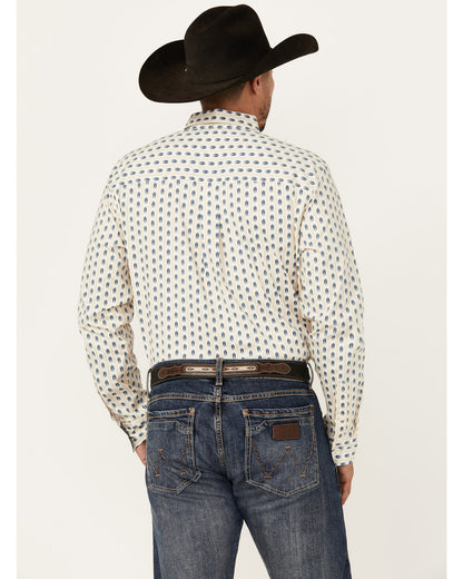 Cody James Men's Gunsmoke Striped Print Long Sleeve Button-Down Stretc