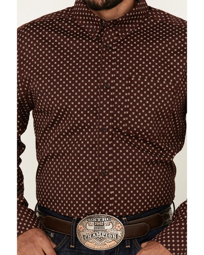 Cody James Men's Big Deal Geo Print Long Sleeve Button-Down Stretch We