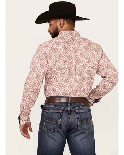 Cody James Men's Lucky One Medallion Print Long Sleeve Button-Down Str