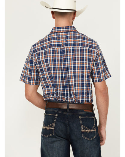 Cody James Men's Tequila Sunrise Plaid Print Short Sleeve Button-Down