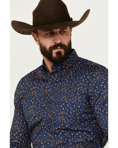 Cody James Men's Meadowlark Floral Print Long Sleeve Button-Down Stret
